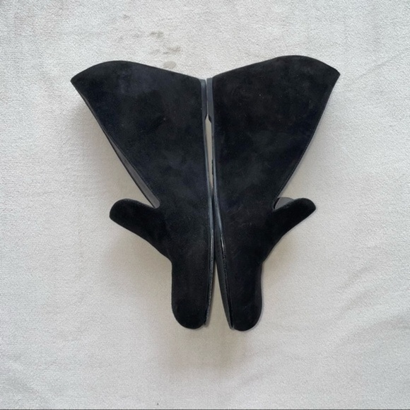 Stuart Weitzman Arise Black Suede Wedge Loafers - Picture 3 of 11